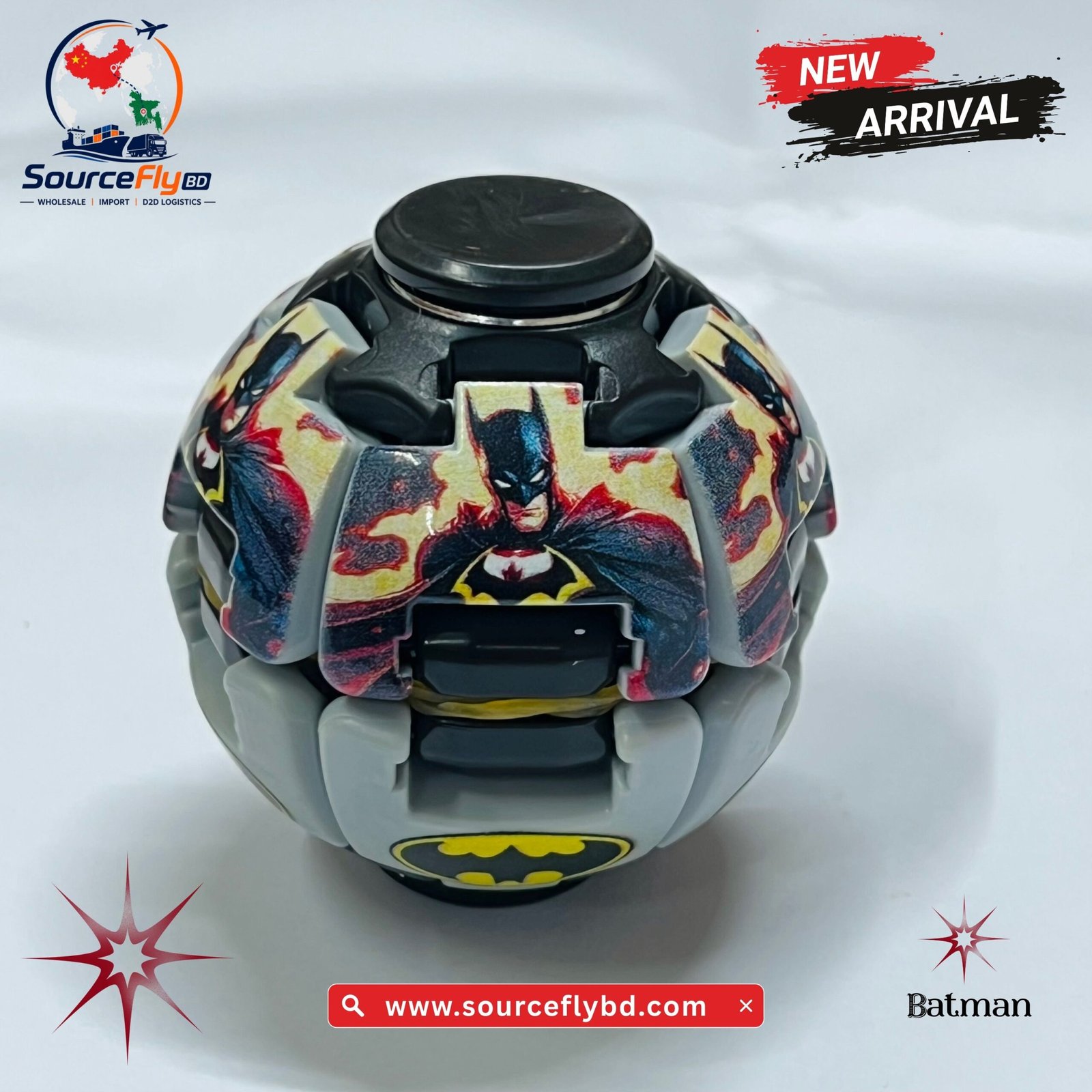 Batman Press Gyro Ball Fidget Toy