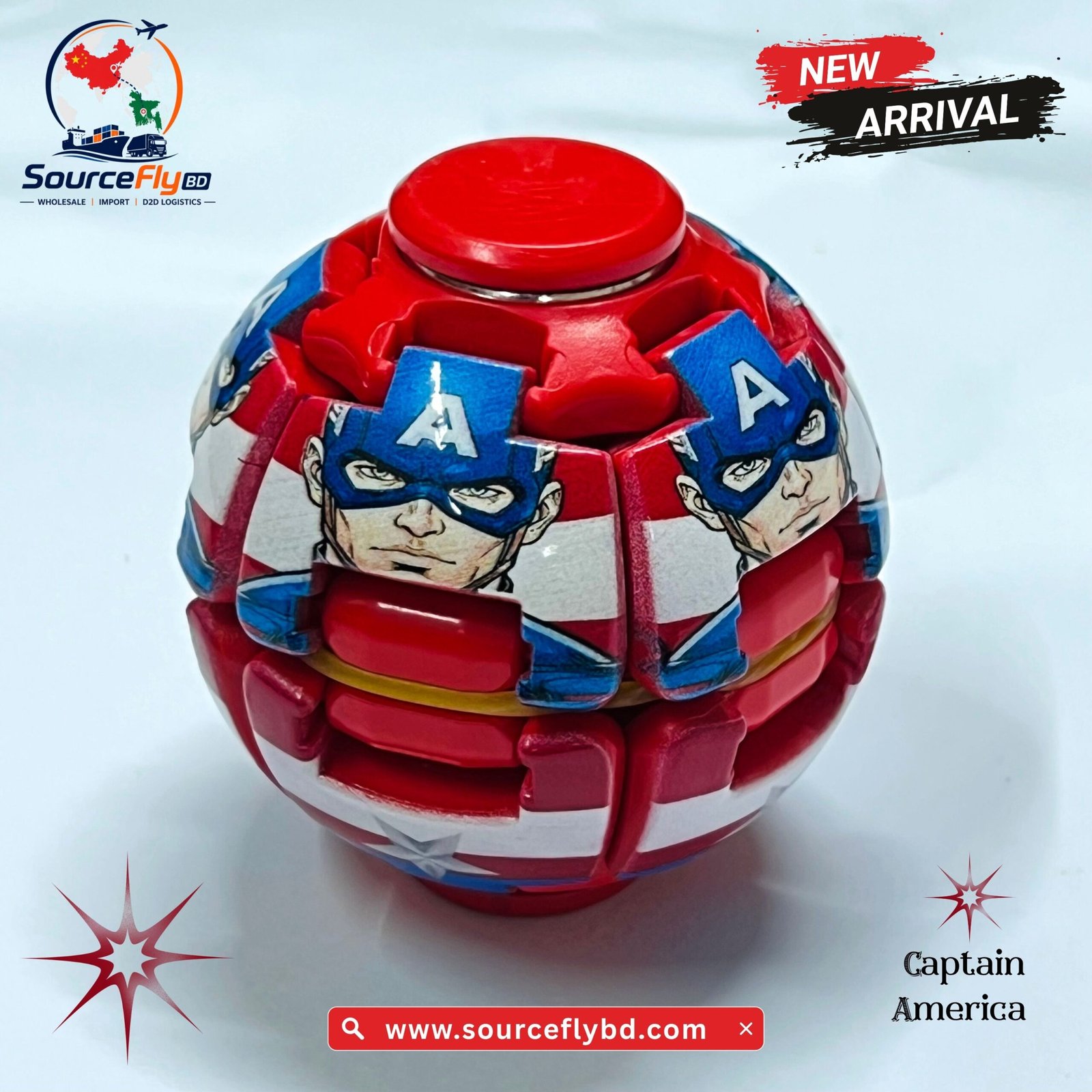 Captain America Press Gyro Ball Fidget Toy