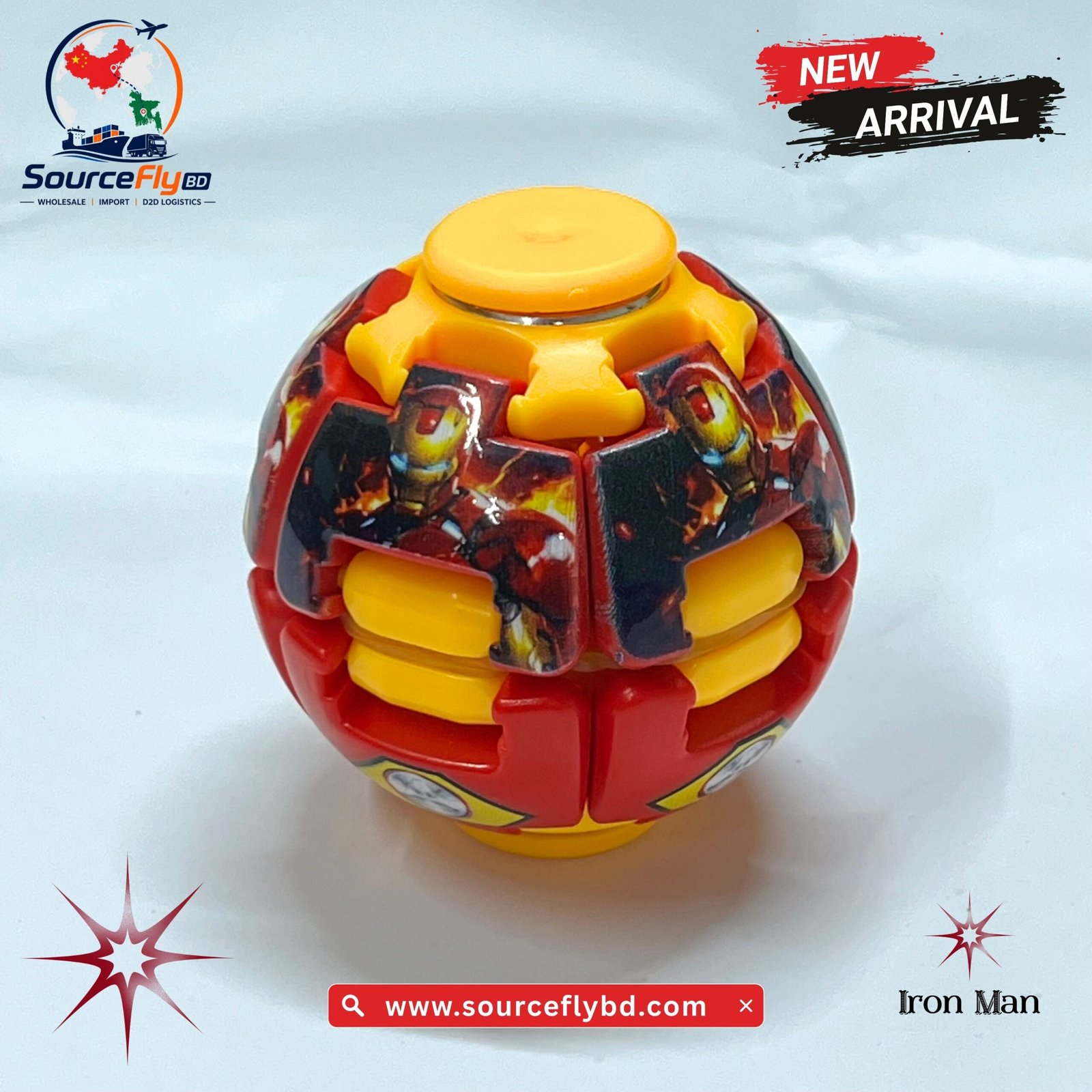 Iron Man Press Gyro Ball Fidget Toy