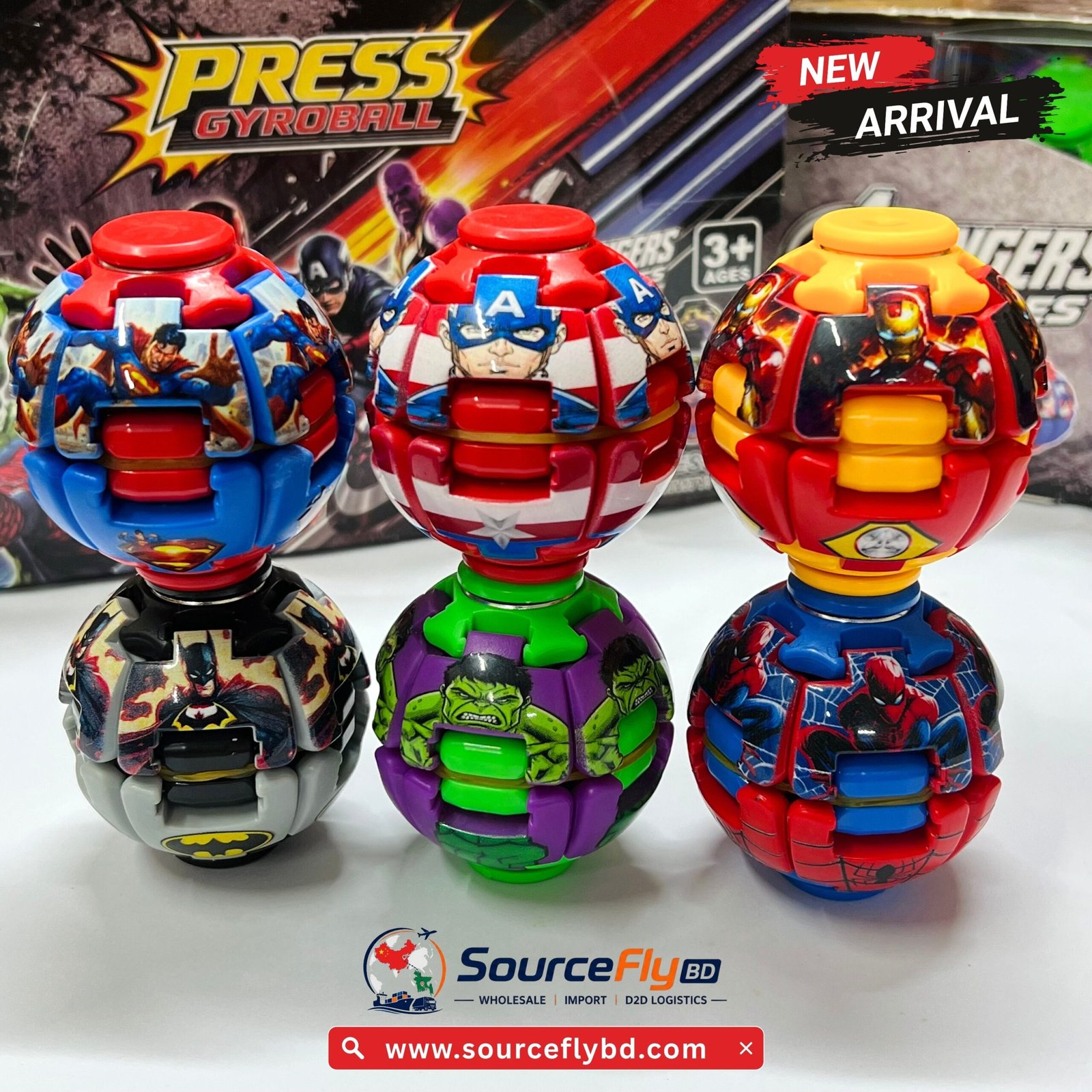 Press Gyro Ball Fidget Spinner Toy