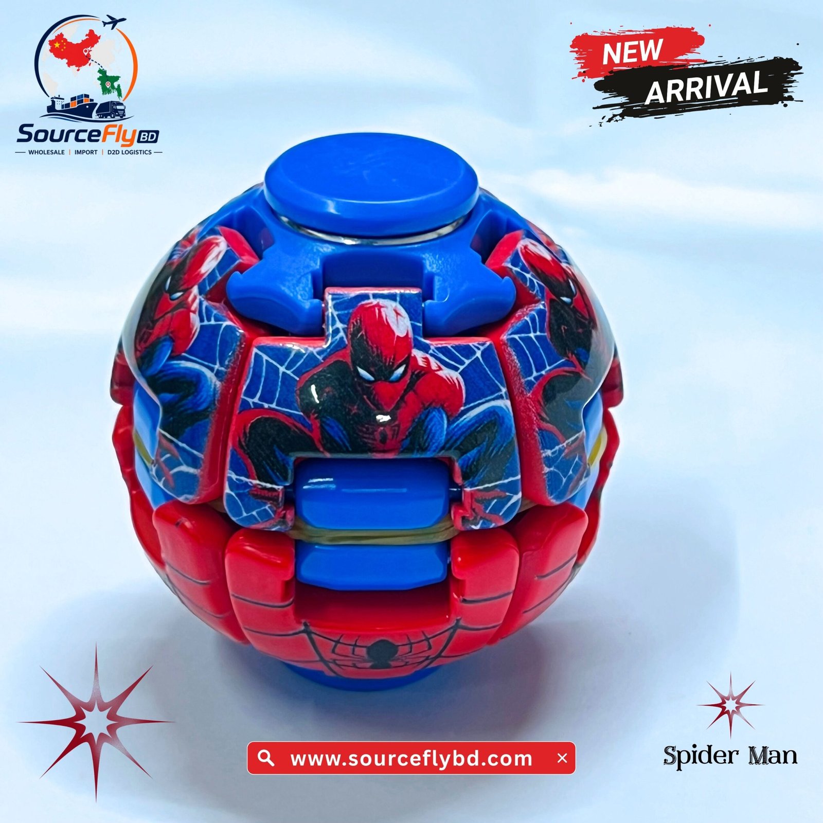 Spider-Man Press Gyro Ball Fidget Toy
