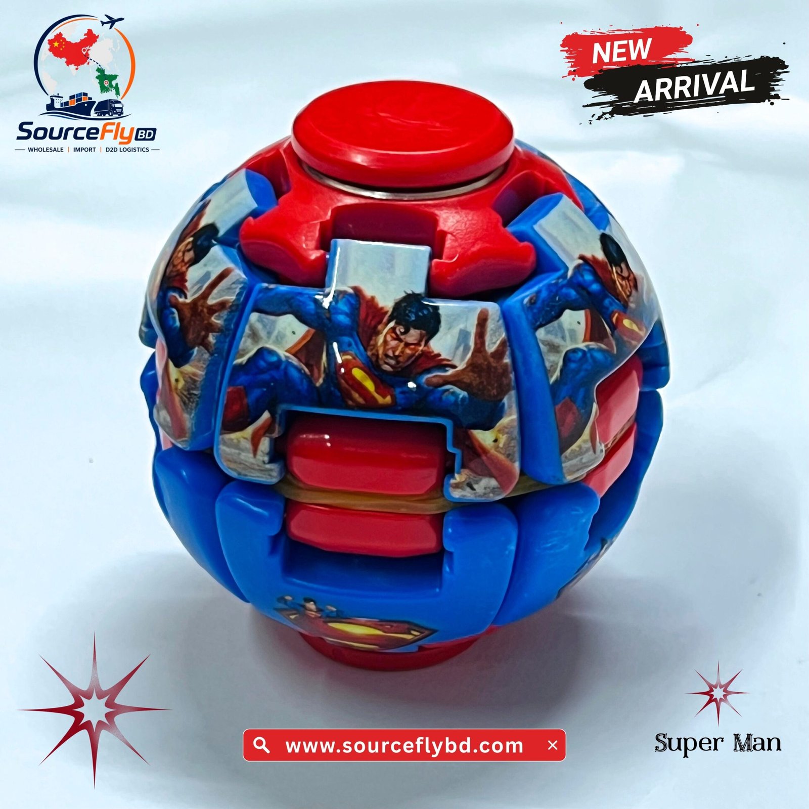Superman Press Gyro Ball Fidget Toy